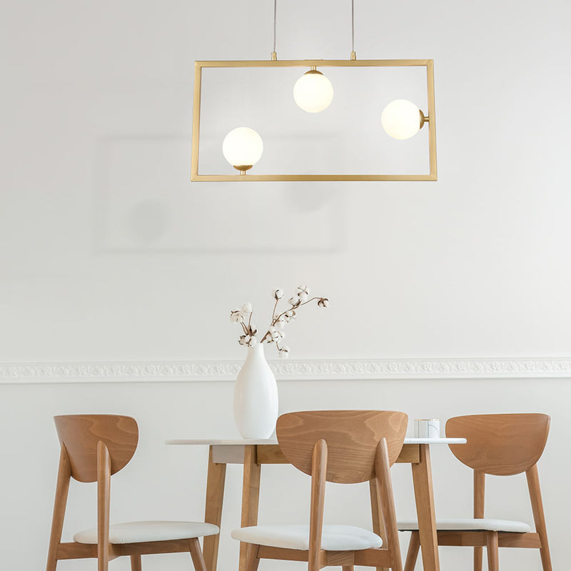 Pendente Balanço Dourado e Branco (d)60cm (a)30cm  3xg9 75w - TR003 - Bella Iluminação