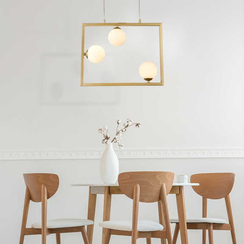 Pendente Balanço Dourado e Branco (d)45cm (a)35cm  3xg9 75w - TR005 - Bella Iluminação