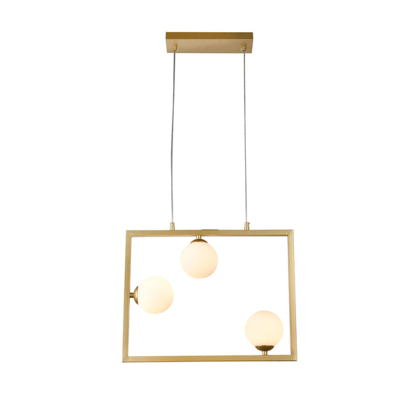 Pendente Balanço Dourado e Branco (d)45cm (a)35cm  3xg9 75w - TR005 - Bella Iluminação