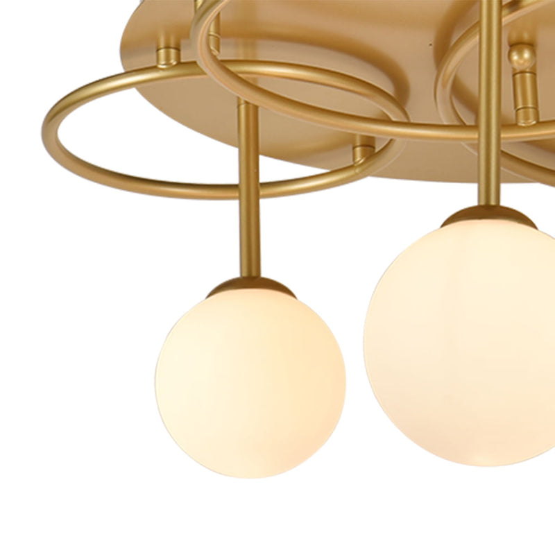Plafon de Sobrepor Lindo Dourado e Branco (d)60cm (a)32cm  3xg9 75w - TR006 - Bella Iluminação