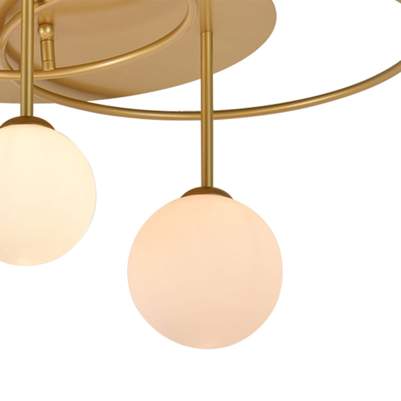 Plafon de Sobrepor Lindo Dourado e Branco (d)60cm (a)32cm  3xg9 75w - TR006 - Bella Iluminação