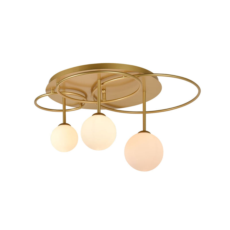Plafon de Sobrepor Lindo Dourado e Branco (d)60cm (a)32cm  3xg9 75w - TR006 - Bella Iluminação