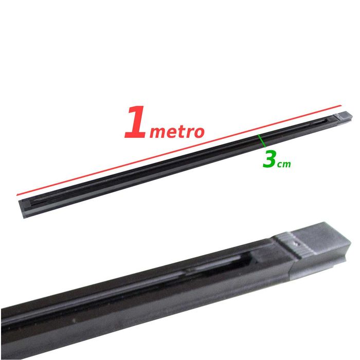Trilho eletrificado 1 metro bivolt Preto ST492-Starlumen-