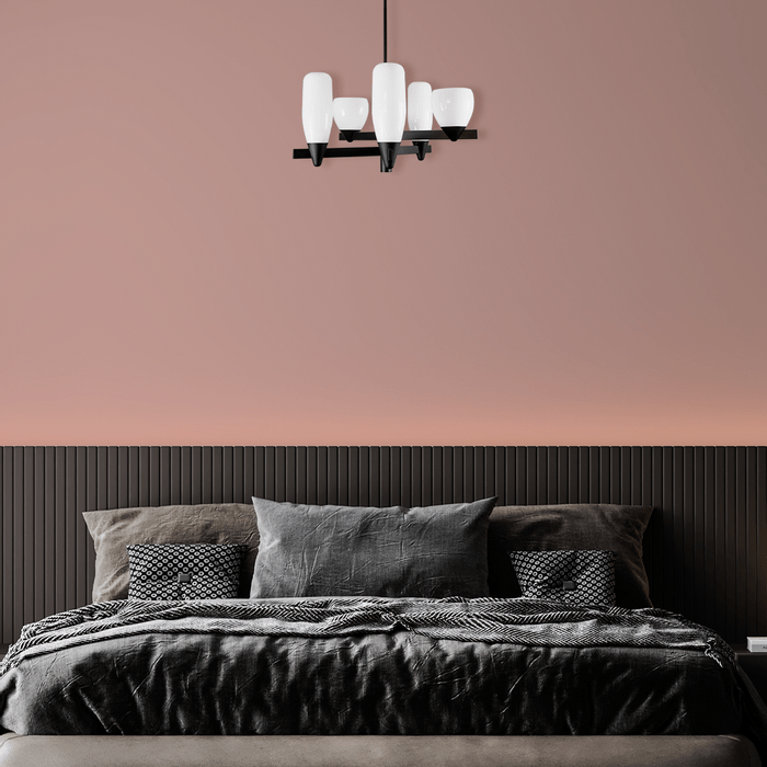 Pendente Akemi Preto Fosco VL001-BK 5 Cúpulas Vidro para G9 Starlux ST2551
