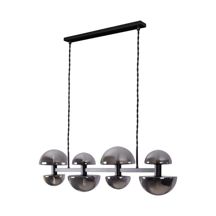 Pendente Artemis Preto Fosco e Smoky Vidro VL002-SKY 93cm para 8 G9 Starlux ST2541