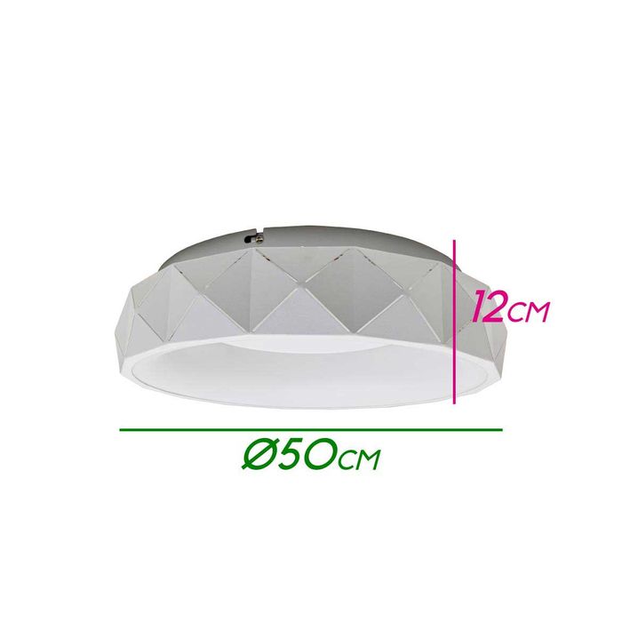 Plafon Otto Branco Led 30w Redondo 50cm ZR089-R-WH St1711