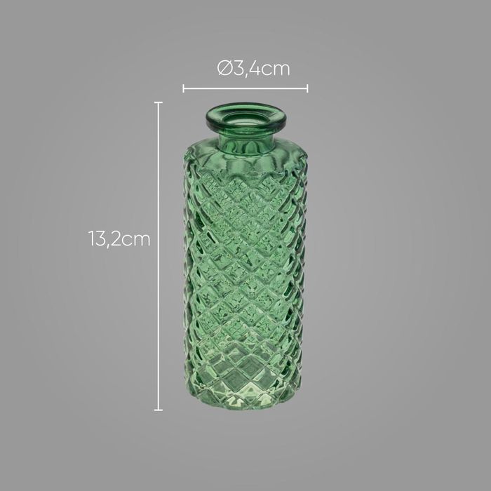 Vaso de Vidro Verde Com Textura XG0060 BTC Decor ST2667