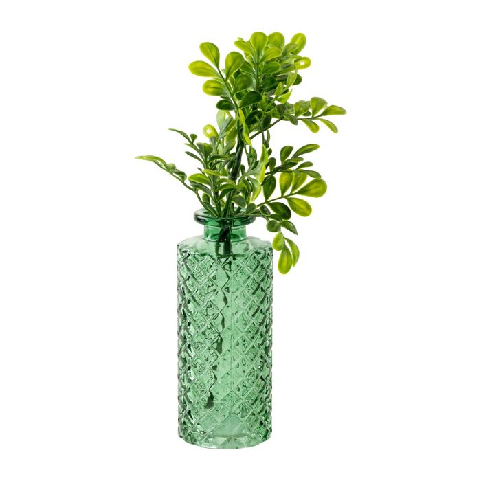 Vaso de Vidro Verde Com Textura XG0060 BTC Decor ST2667