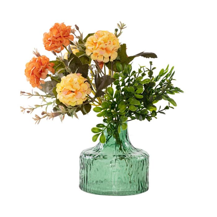 Vaso de Vidro Verde Com Textura XG0062 BTC Decor ST2668