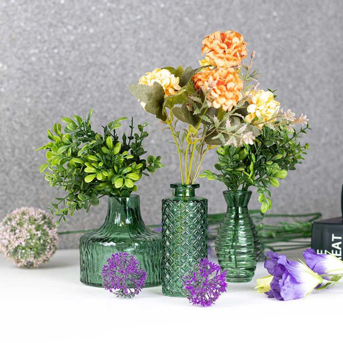 Vaso de Vidro Verde Com Textura XG0062 BTC Decor ST2668