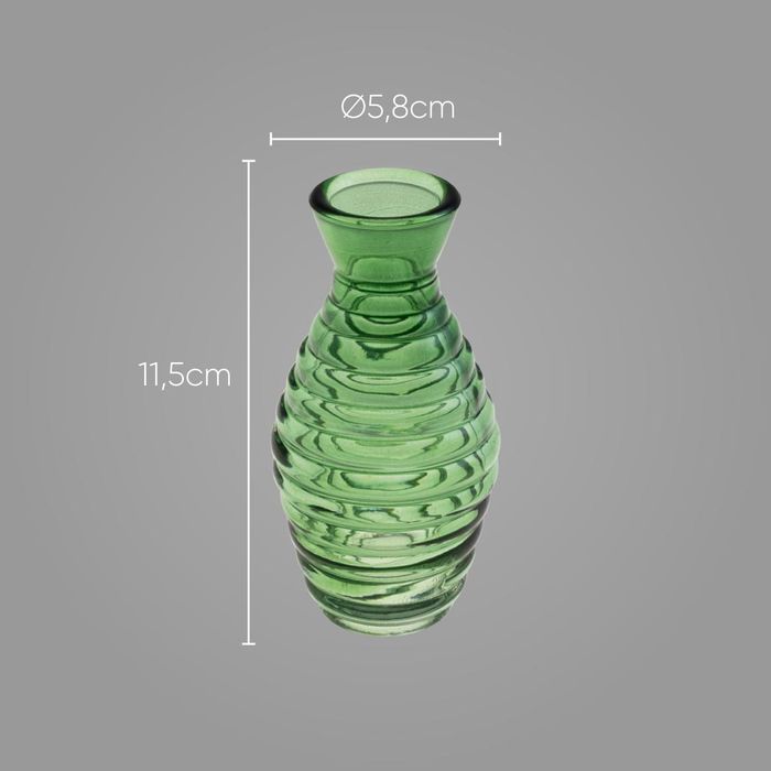 Vaso de Vidro Verde Com Textura XG0064 BTC Decor ST2666