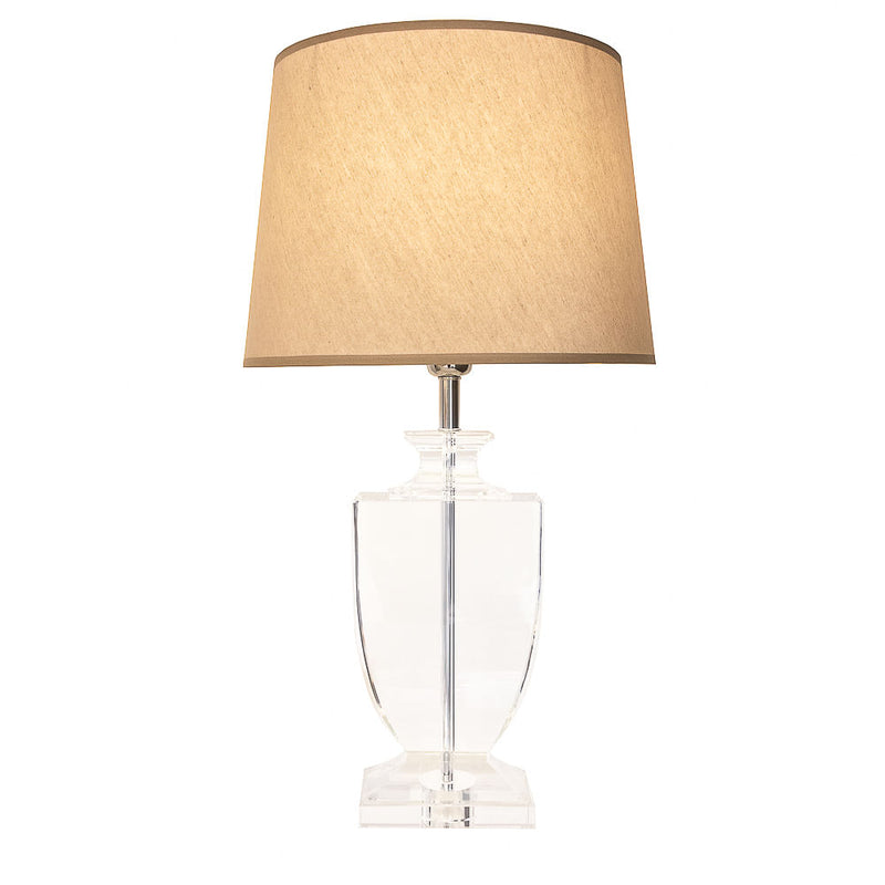 Base Para Abajur Classic Cromado E Transparente (C)16Cm (L)11Cm (A)45Cm  1Xe27 40W - XL1121 - Bella Iluminação