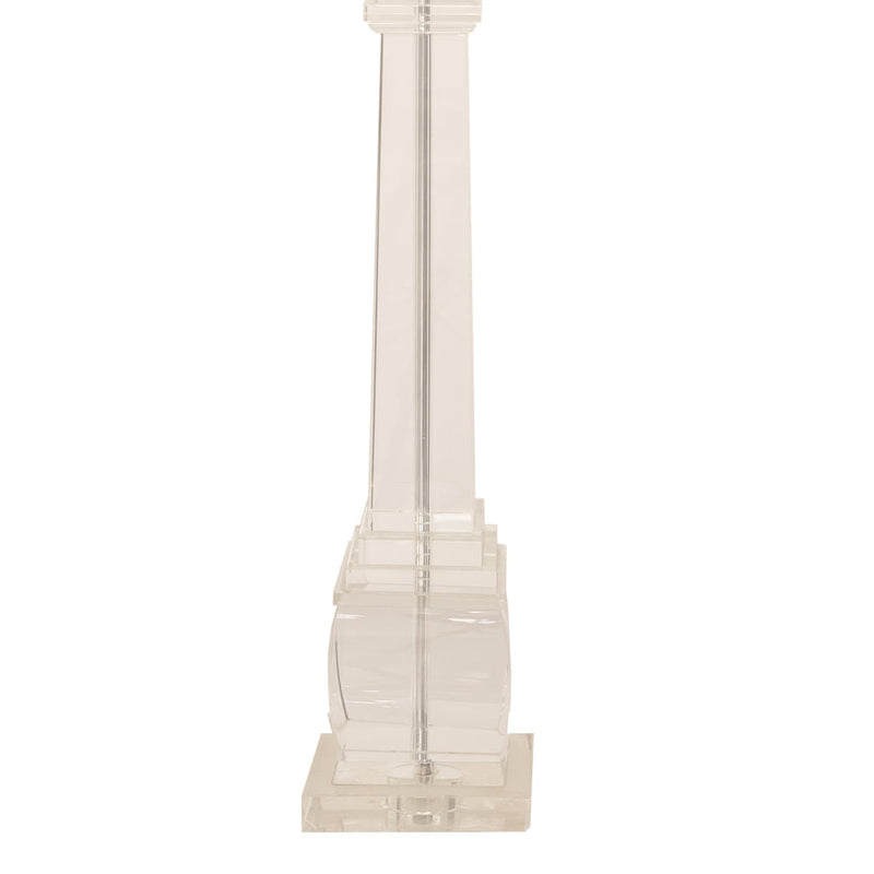 Base Para Abajur Classic Cromado E Transparente (C)14Cm (L)14Cm (A)65Cm  1Xe27 40W - XL1155 - Bella Iluminação