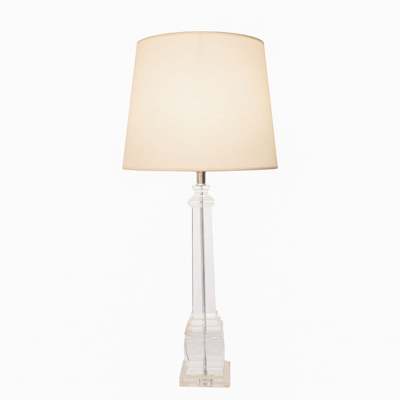 Base Para Abajur Classic Cromado E Transparente (C)14Cm (L)14Cm (A)65Cm  1Xe27 40W - XL1155 - Bella Iluminação