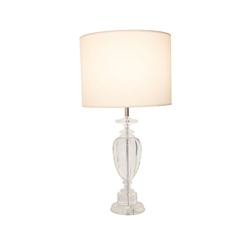 Base Para Abajur Classic Cromado E Transparente (D)15Cm (A)55Cm  1Xe27 40W - XL1210 - Bella Iluminação