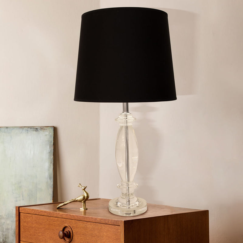 Base Para Abajur Scent Cromado E Transparente (D)16Cm (A)53Cm  1Xe27 40W - XL1339 - Bella Iluminação