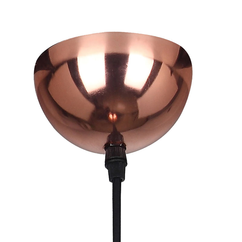 Pendente Copper Cobre e Preto (d)28cm (a)41cm  1xe27 40w - XN003 - Bella Iluminação