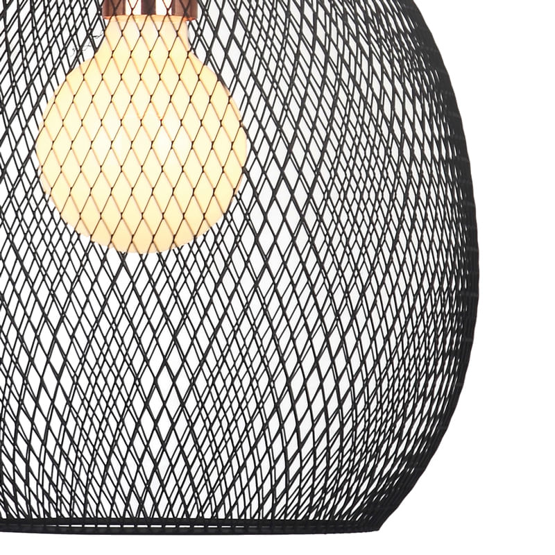 Pendente Copper Cobre e Preto (d)28cm (a)41cm  1xe27 40w - XN003 - Bella Iluminação