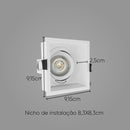 Spot Embutir Slim Frame Branco Conecta GU10 p/MR16 YA001W Bella ST2728