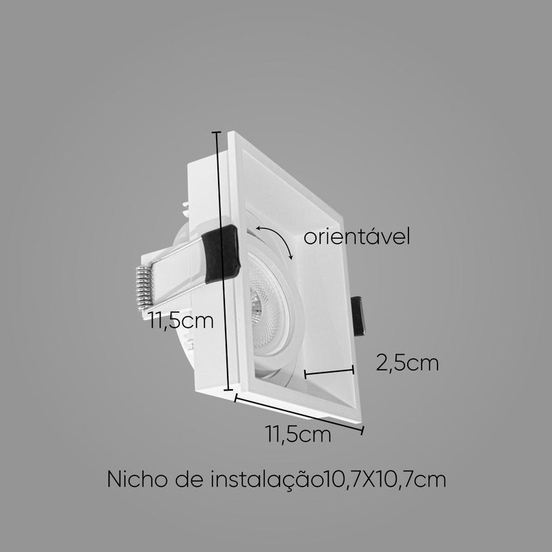Spot Embutir Slim Frame Conecta Branco p/ PAR20 ou AR70 YA002W Bella ST2729