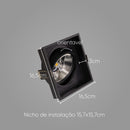 Spot Embutir Slim Frame Conecta Preto para PAR30 YA003 Bella ST2730
