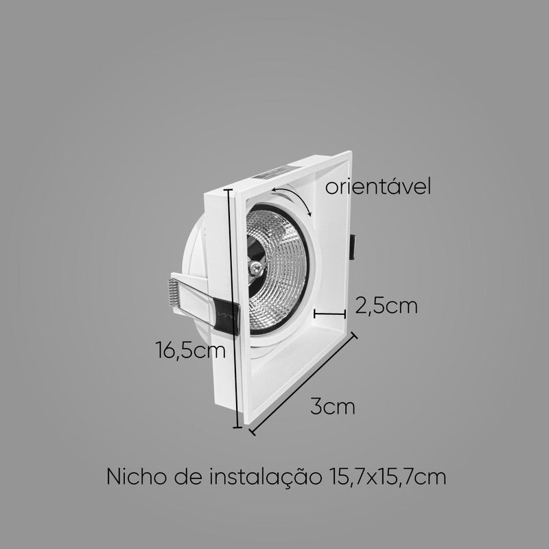 Spot de Embutir Slim Frame Branco para AR111 YA003W Bella ST2730