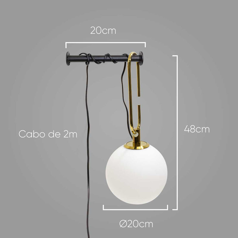 Arandela Mob Cúpula Em Vidro Yd004 Bella Iluminação St1881