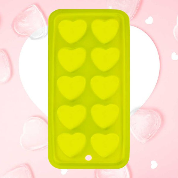 Forma Silicone Amarela Formato Coração P/ Gelo Ou Chocolate ST1653