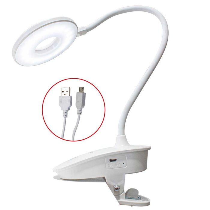 Luminária Mesa Abajur Led Recarregável Móvel Clip Fixação YG-T102 St1769