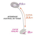 Luminária Mesa Abajur Led Recarregável Móvel Clip Fixação YG-T102 St1769