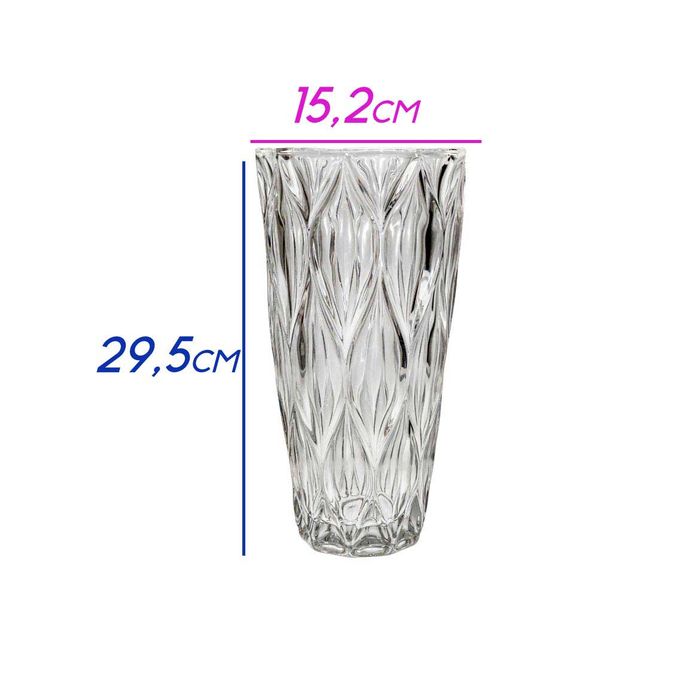 Vaso Alto Clássico Em Vidro Transparente 15x30cm ZF0134 St1655