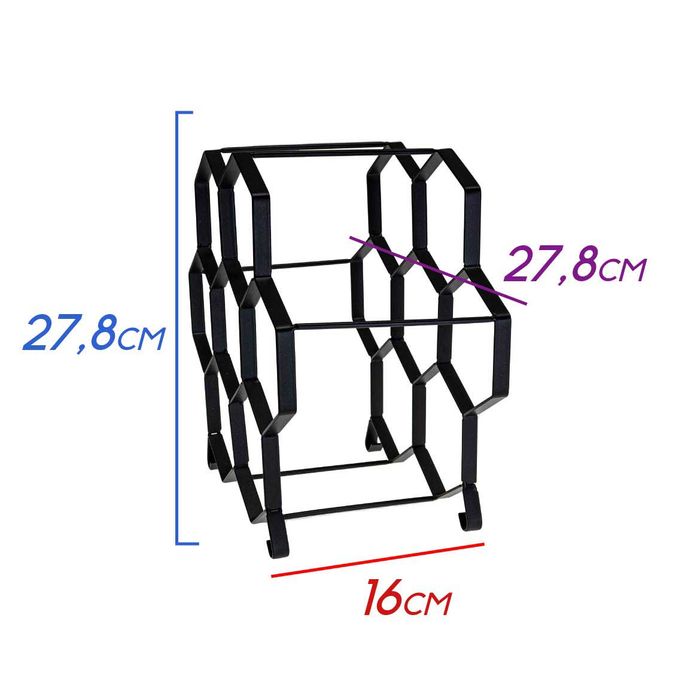 Mini Adega Vinho Colmeia Metal P/ 7 Garrafas Zl0047 St1694