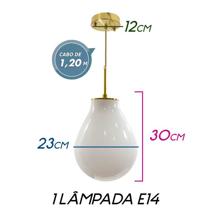 Pendente Amora Dourado Globo de Vidro Branco Leitoso Starlux E14 ZR020-S-MW St1722