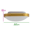 Plafon Enzo Ouro Quadrado P/ 2 LED E27 30cm Starlux ZR075-S-MG ST1895