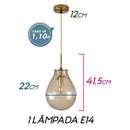 Pendente Amora Cúpula de Vidro com Gotas para E14 ZR076-WA Starlux ST2511