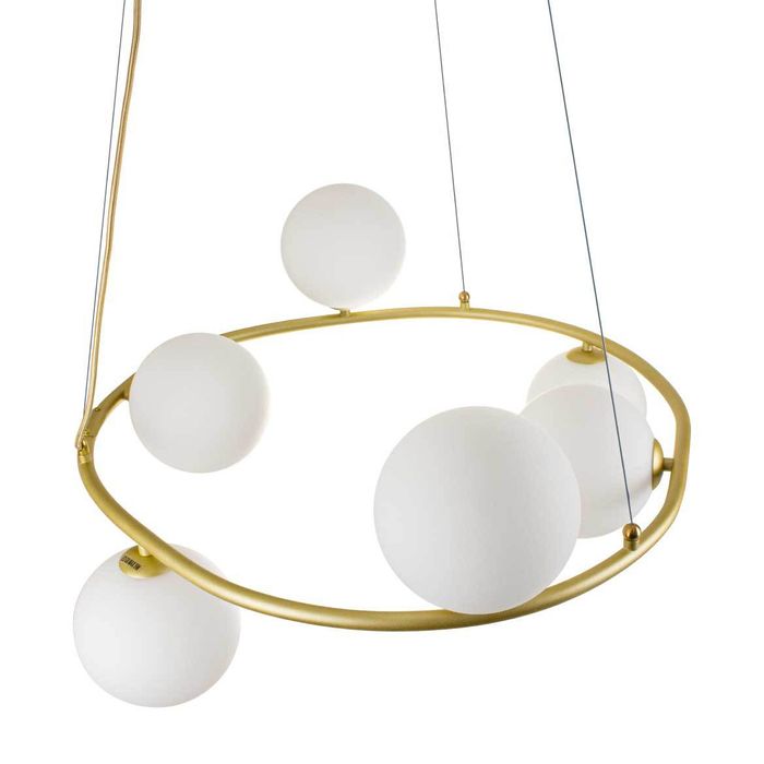 Pendente Grape Ouro 6 Globos De Vidro Starlux ZR083-GD St2076