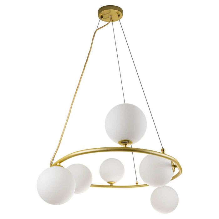 Pendente Grape Ouro 6 Globos De Vidro Starlux ZR083-GD St2076