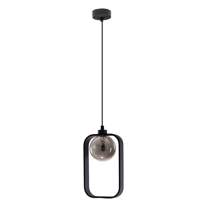 Pendente Aruna Preto Fosco e Smoky  ZR097 SKY Globo Vidro para G9 Starlux ST2622