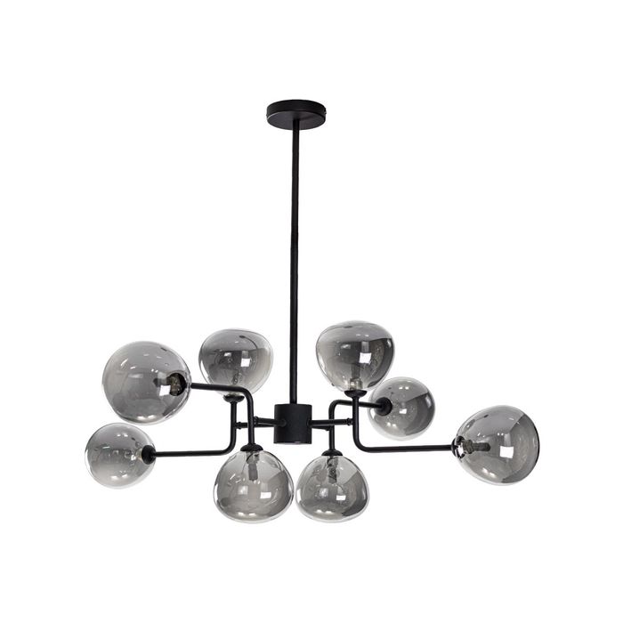Pendente Amarilis Preto Fosco e Smoky 80cm para 8x G9 ZR111 Starlux ST2625