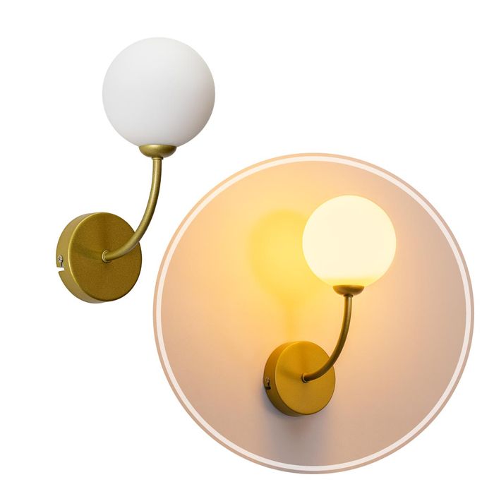 Arandela Grape Ouro Fosco e Branco Globo Vidro para LED G9 ZR112-WGD Starlux ST2628