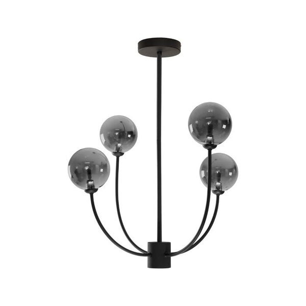 Lustre Pendente Preto Fosco e Smoky Grape Globo para 4x G9 ZR113 Starlux ST2629