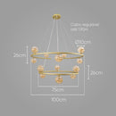 Pendente Grape ZR114-AGD Ouro Globos Vidro Starlux ST2557