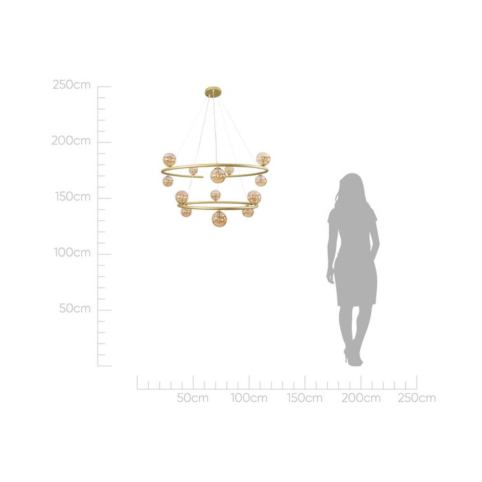 Pendente Grape ZR114-AGD Ouro Globos Vidro Starlux ST2557