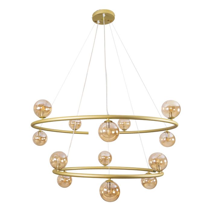Pendente Grape ZR114-AGD Ouro Globos Vidro Starlux ST2557