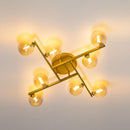 Plafon Grape Ouro Fosco ZR116 Globos Vidro Starlux para 8X G9 ST2631