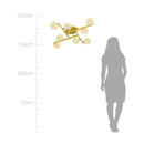 Plafon Grape Ouro Fosco ZR116 Globos Vidro Starlux para 8X G9 ST2631