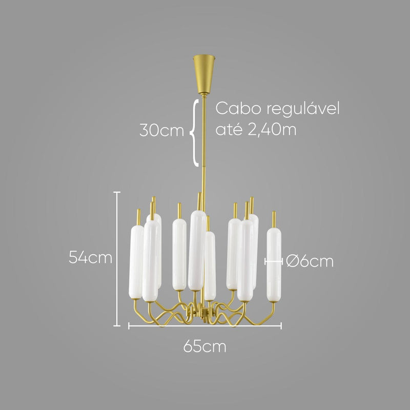 Pendente Isis Ouro LED 80W ZR117-WGD Starlux ST2674