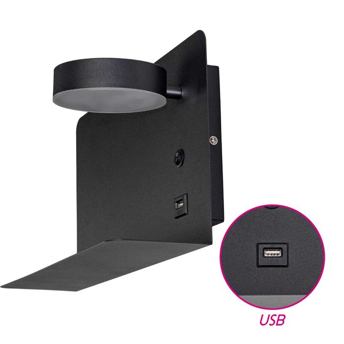 Arandela Aixa Preta 8W ST2491