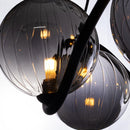 Pendente Malu Preto e Smoky ZR130 6 Globos Vidro Starlux para 6 G9 ST2601
