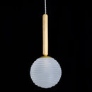 Pendente Eloa Madeira Ouro Fosco Globo Vidro Branco ZR136-WH Starlux ST2603